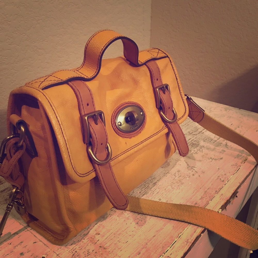 Fossil leather handbag